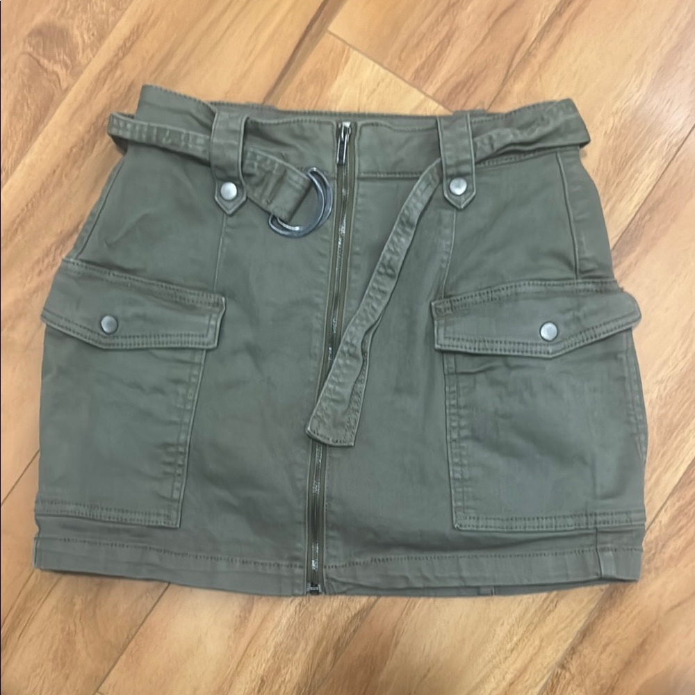 Olive Green Utility Skirt